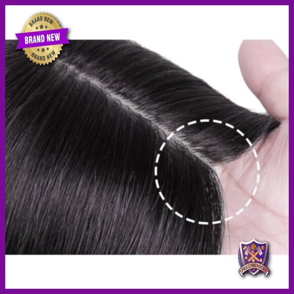 Silk Base Human Hair Topper 12x13cm 180% Density Partial Wig with 5 Clips main image 4